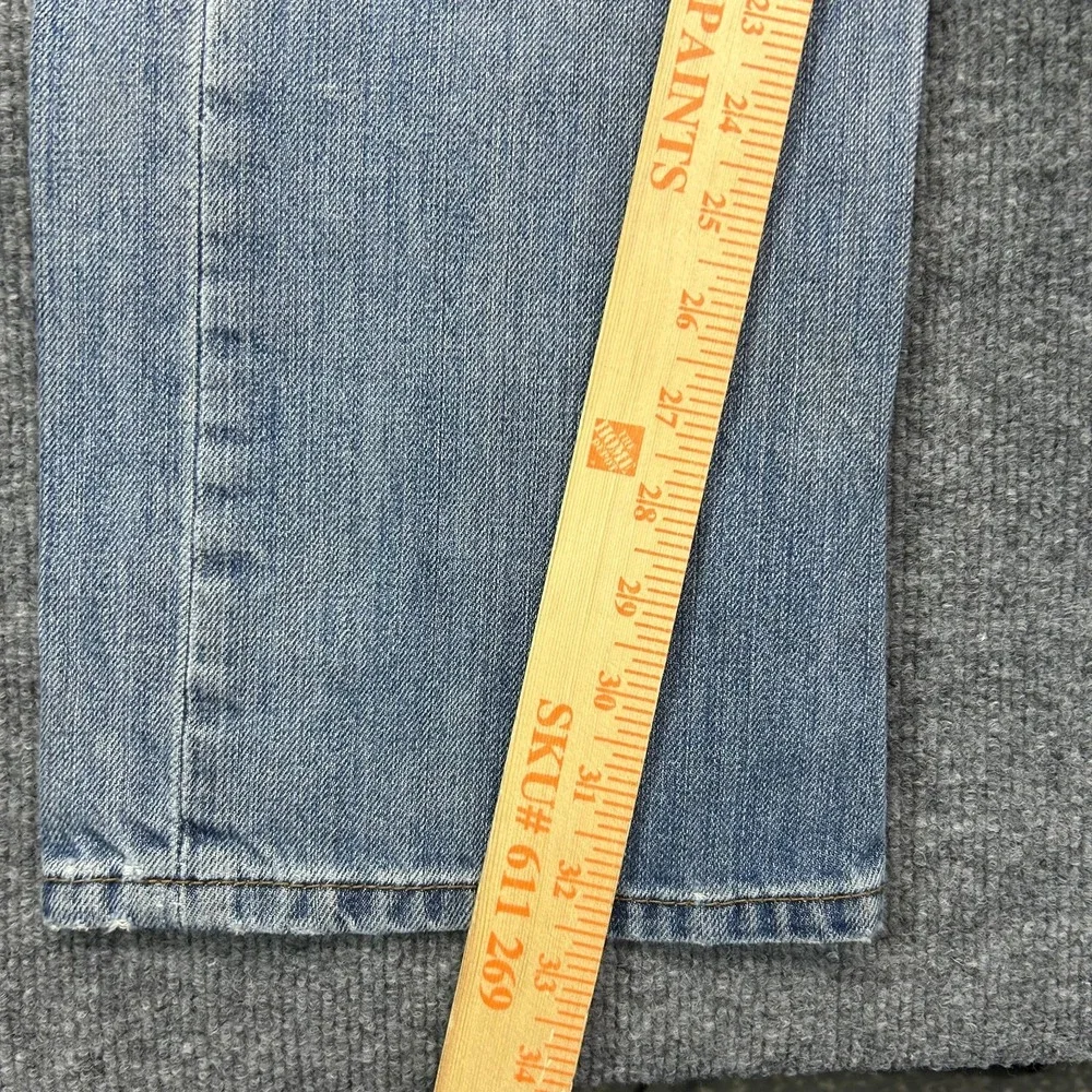 Levi's Jeans Men's Light Blue Denim Distressed Straight Fit Zip Fly - 35X32.5